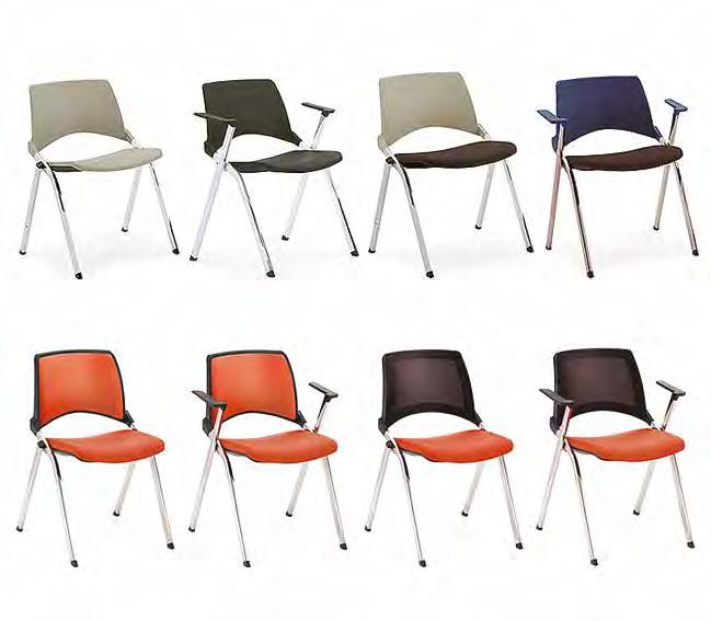 GB1043 Polypropoylene Chair Plastic seat & back in 6 different colous Black, White, Red, Blue, Grey and Sand and comes with stacking cantilever black frame as standard (image
