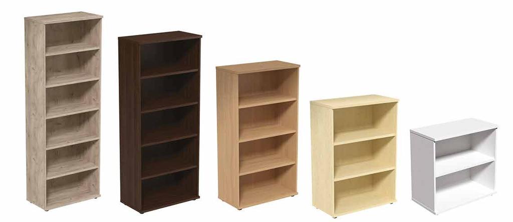 BOOKCASES 725mm H x 420mm D x 800mm W Supplied with: 1 adjustable shelf 770mm H x 420mm D x 800mm W Supplied with: 1 adjustable shelf 1130mm H x 420mm D x 800mm W Supplied with: 2 adjustable shelves