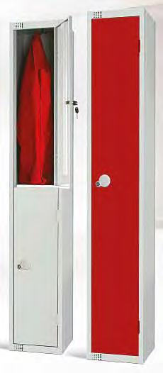 Storage Lockers 1 Door Locker - Supplied with a top shelf and double coat hook 1800mm h x 300mm w x 300mm d - Cleared entry 1410mm h x 234mm w x 275mm d 1800mm h x 300mm w x 450mm d - Cleared entry