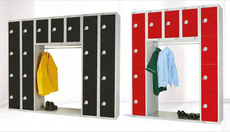 CLOCKROOM LOCKERS Archway Lockers Archway Space Saving Lockers These space saving lockers maximises the available space with multiple storage compartments plus garmet hanging features.