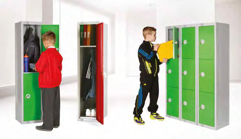 School & Modular Lockers School Lockers Come in a special low height of 1370mm high with reinforced doors, hanging compartments with double coat hook and shelf.