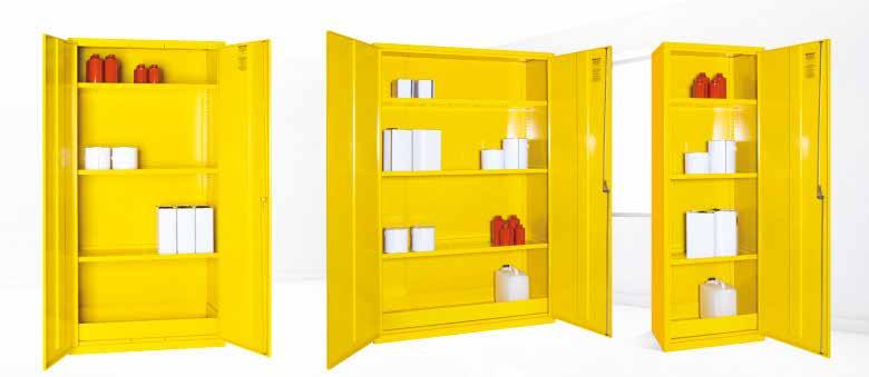 SAFTEY CABINETS These robust metal cabinets have been designed to offer good structural stability and safely contain spillages with the cabinets leak proof sump.