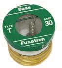 Plug S and T Series Description: Dual-element, time-delay plug fuse.