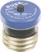 Resettable upon overload event. * Replacing Edison base plug fuses in residential fuse panels. Catalog Numbers* (Amps) MB-5 MB-20 * Not for use in box cover units or for inductive loads.