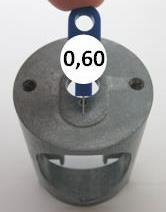 Vertical bore of carburetor insert Plug gauge 1,30 may not enter the bore (use jet