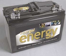 energy supergel range ultra deep cycle GEL battery Solid GEL technology ULTRA deep cycle capability 500 cycles@80% DoD Deep recovery High density active plate material Unique low resistance