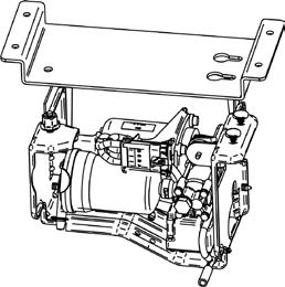 NOTE: The diagram shows the position the compressor goes onto the plate. 4. With the nuts secured the compressor will will pull down against the mounting plate. 5.