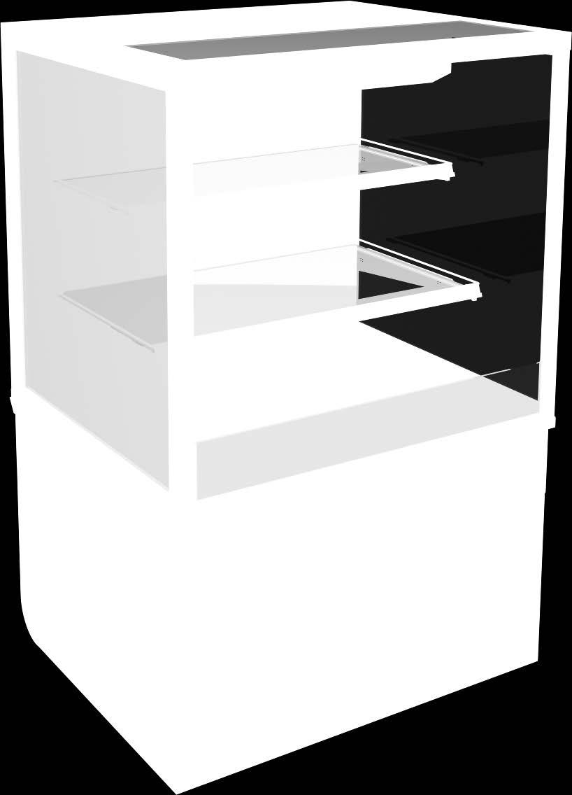 glazed glass ends Two adjustable glass shelves Ticket strips on shelves and base