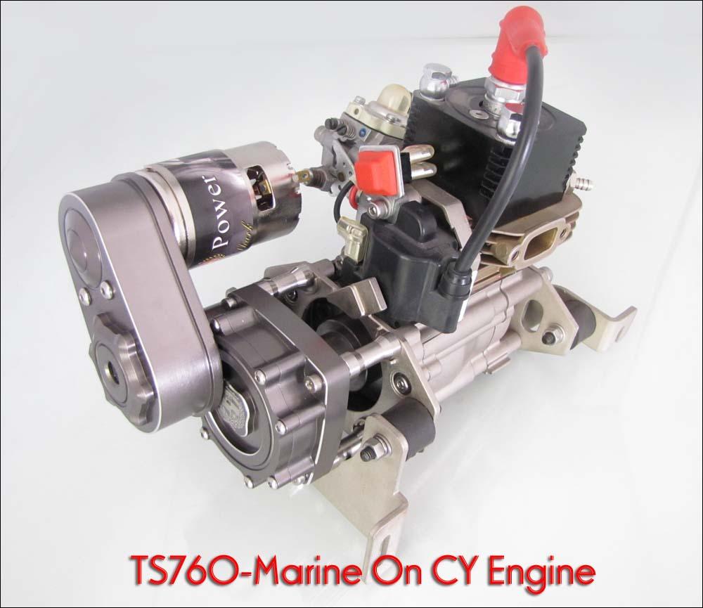 Installation of TS760-Marine to CY engine Although the TS760-Marine onboard E-starter could directly bolt on to most brand of marine gas engines that available in the market,
