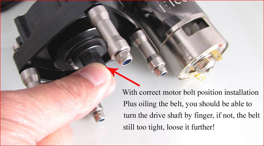 The correct installation bolts for the electric motor must be tighten according to the