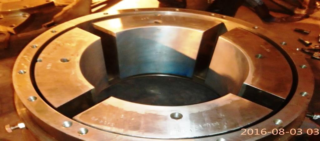 After the machining job was completed, the bearing (along with machined pads) arrived at Rosa site.