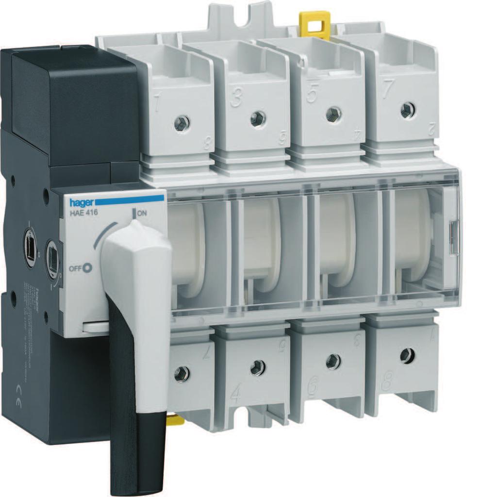 Load Break Switches 20 to 1600 A Easy mounting and safety Load break switches with visual breaking from 20 to 125A, 100 to 400A and 125 to 1600A, are easy to mount directly on DIN rail.