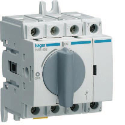 Load Break Switches with Visual Breaking 20 to 125A Load break switches with visual breaking, 20 to 125A modular design, to mount directly on DIN rail, lockable in OFF position.