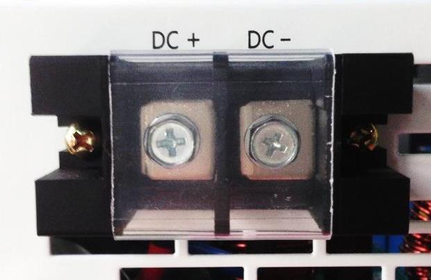 Please double check to ensure that the DC breaker is turned off before your connection! 2. Insert battery cables into the battery terminals.