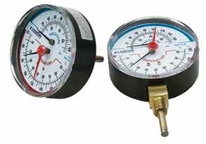 Gauges Key Features at a Glance - Adjustable reference temperature - 0-75 psi - 0-170 feet of head - 40-200 F range option optimized for hydronic heating and cooling applications or 60-280 F