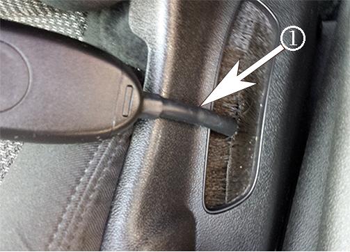 2. Inspect the safety belt shrink sleeve for any