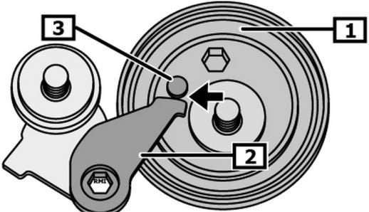 4) 3) Use an extractor to remove the camshaft wheels 4) Remove the main belt (207 teeth) Re-installation of the main belt 1) Position