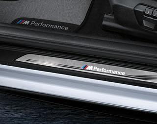 Thermally decoupled and featuring an engraved BMW M logo. Only available in conjunction with the BMW M Performance silencer system. Aerodynamics package H: * 5 -- :6A* )8% 9.