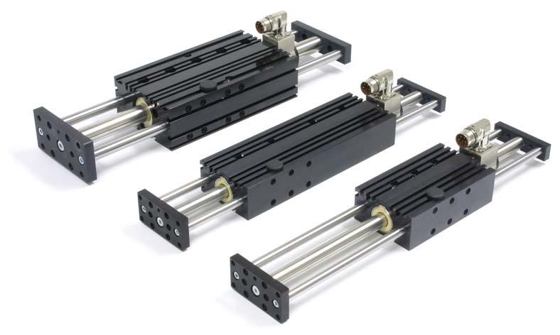 Linear Modules LinMot linear guides are compact guide units with integrated ball bearings or sleeve bearings for use with LinMot linear motors.