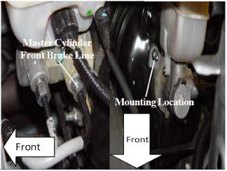 Master Cylinder front brake line within the engine