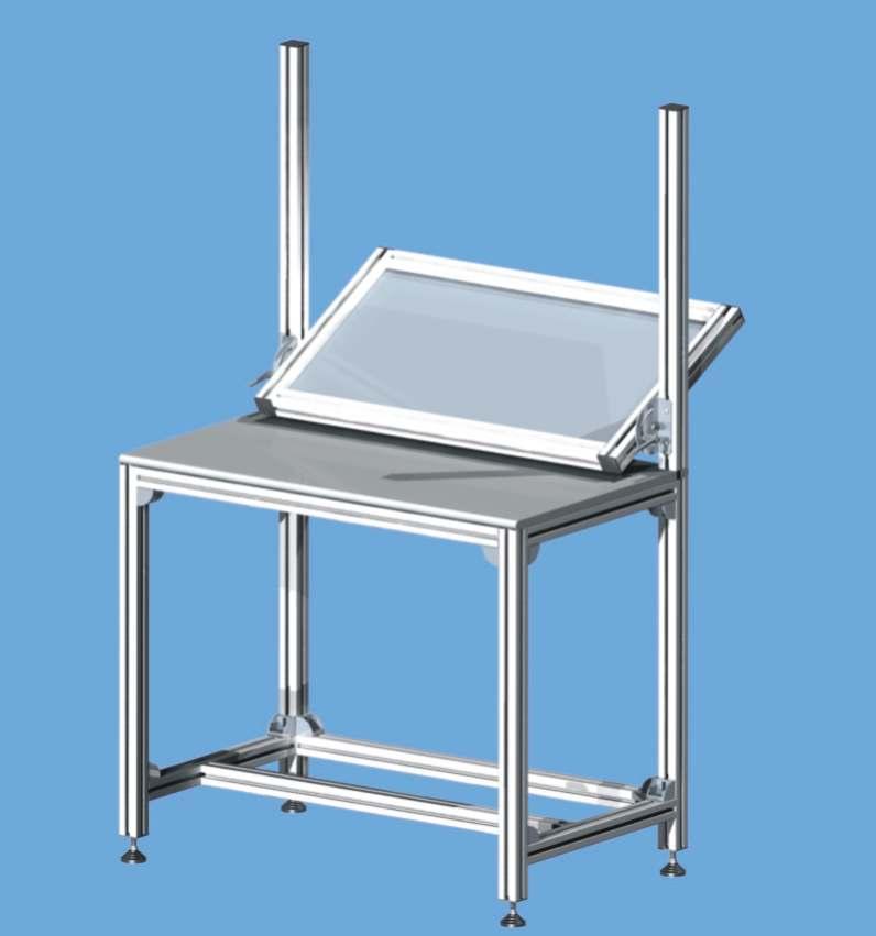 enclosure and foot rest Table with material