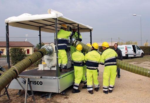 recovery of dangerous liquids with self-priming centrifugal pumps set up on stretcher or road