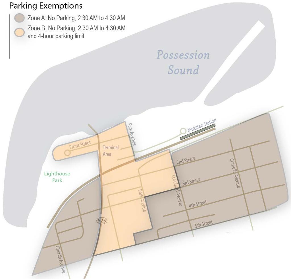 A parking study was conducted on December 15, 2010 near the Mukilteo ferry terminal to report on parking utilization.