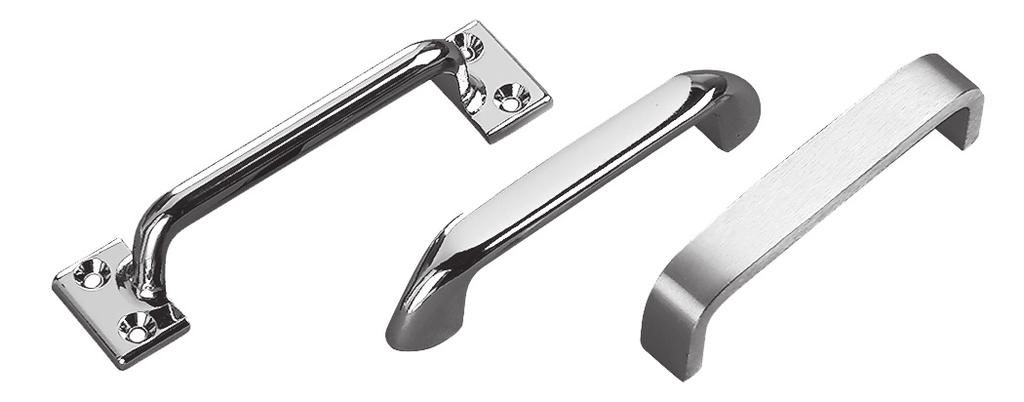 KASON DOOR & DRAWER PULLS 381 574 576 381 381 DIE-CAST HANDLE DESCRIPTION: High pressure die-cast zinc with polished chrome finish MOUNTING HOLES: Drilled and countersunk for No. 8 (4.