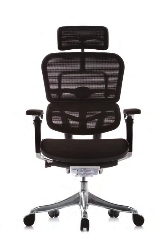 SEATING INNOVATION AUToMATIC LUMBAr SUPPorT Ergohuman Plus split back lumbar for adjustable comfort For a full technical specification, please see page 14-15 HEADrEST The headrest can be tilted and