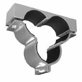 Aluminium Trefoil Cleats Cable Cleats Orion Shaped Cleat Heavy duty trefoil cleat covering cable O/D from 85mm to 155mm Available in epoxy coated for marine applications Suitable for LV,MV and HV