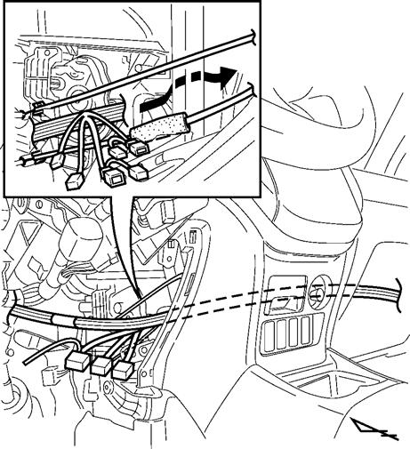 31. Route the V3 harness through the opening between the heater control cables, behind the lower center cluster, to the passenger area. (Fig. C-23) Brace D. ECU Preparation and Installation. 1.