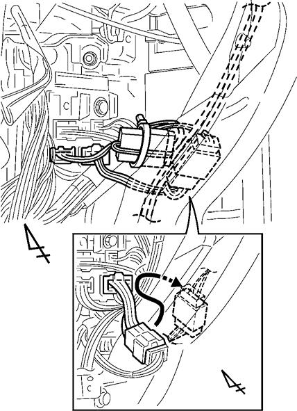 Arrange the 10P connector in the passenger side J/B as shown. (Fig. F-6) Fig.