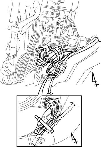 F-7 Vehicle Harness' 8P Connector Vehicle Harness' 18P Connector 11. Unwrap the vehicle harness' 1P connector taped to the vehicle harness from the passenger's side cowl area. (Fig. F-9) 12.
