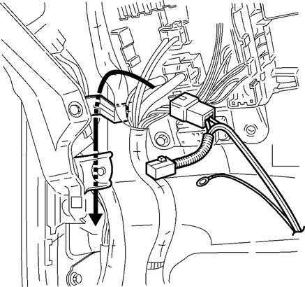 C. Installation. 1. Route the V3 harness' ground wire terminal and 3P connectors between the dashboard and driver side J/B. (Fig.