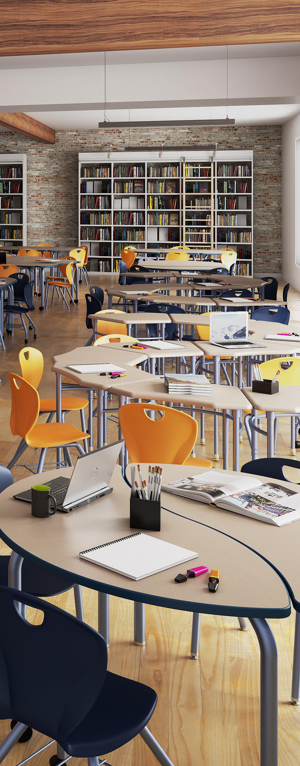 The 2Thrive Caster chair is designed for ease of movement within the classroom or
