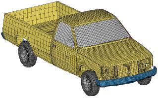 The analysis has been performed by the non-linear explicit analysis tool LS-DYNA. Researchers usually apply tape on top of the vehicle to obtain an accurate representation of the geometries [10].