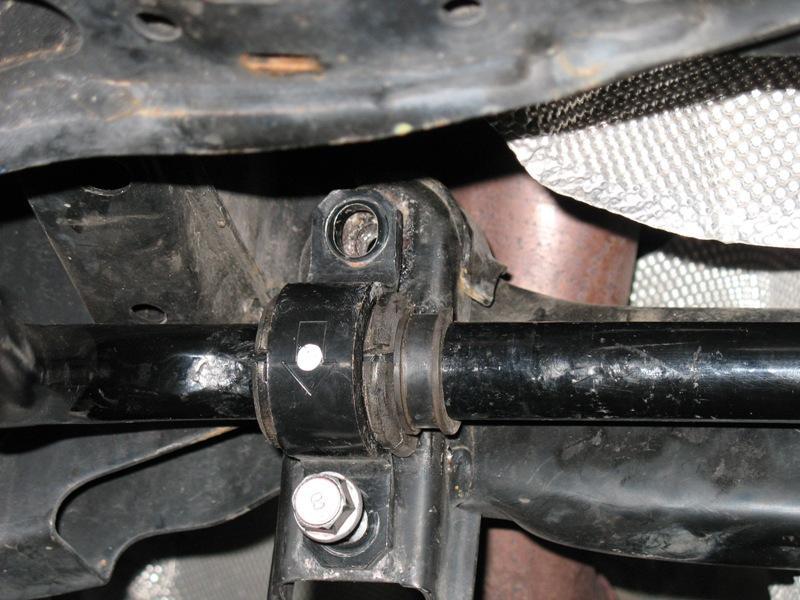 3. Remove 2-17mm nuts from both end links using a 17mm closed end wrench and a 5mm allen wrench.