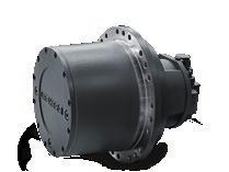 Commonly with larger travel drives, several hydraulic motors are used, whose drive performance is added up via a spur wheel gear as