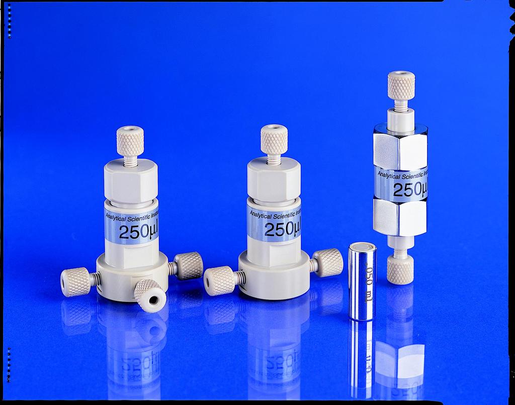 Static s Low Flow Series Biocompatible PEEK Complete Assemblies - Cartridge and Housing Assembly PEEK 50 µl Assembly PEEK 150 µl Assembly PEEK 250 µl 411-0050B 411-0150B