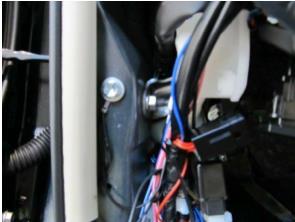 Then connect the blue wire from DRL harness to the t-tap.