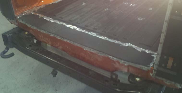 After floor pan is welded in fill any holes with