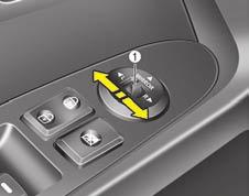 Značilnosti vašega vozila OSL040027 Daljinsko upravljanje Električno stikalo za daljinski pomik ogledal vam omogoča nastavitev položaja levega in desnega zunanjega vzvratnega ogledala.