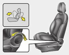 Varnostne značilnosti vašega vozila OEL039003 Kot naslonjala Za spuščanje naslonjala sedeža zavrtite gumb naprej ali nazaj v želeni položaj.