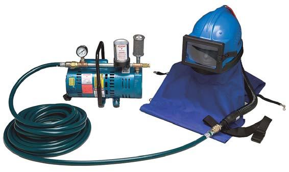 5 microns from breathing grade compressed air. Includes: Astro hood, Airline filter, Adapter and 25ft. Hose kit.