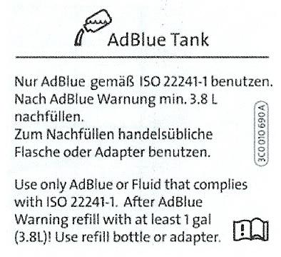 ADBlue characteristics ADBlue It is water solution of urea (32,5%) Freeze