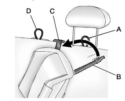 3-54 Seats and Restraints 2. If the child restraint manufacturer recommends that the top tether be attached, attach and tighten the top tether to the top tether anchor (loop), if your vehicle has one.