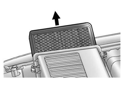 10-16 Vehicle Care Replacing the Engine Air Cleaner/ Filter 1. Locate the air cleaner/filter assembly. See Engine Compartment Overview on page 10 6. 2.