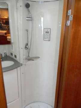 Master Head VacFlush toilet Separate shower stall Corian vanity top Vanity w/ sink