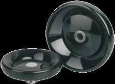 K0165 Disc handwheels without taper grip Form D predrilled L2 D2 D3 D5 L1 D4 D Material: Black duroplastic PF 31. Hub in steel, nickel-plated or stainless steel 1.4305, natural finish.