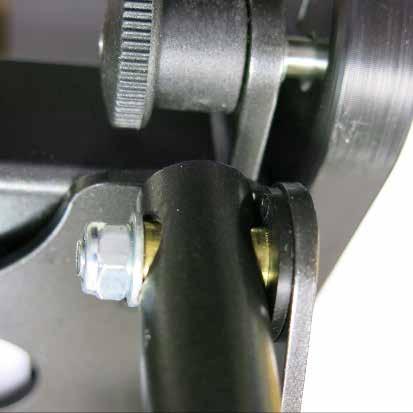 NOTE: Ensure the assembly is tight and the countersink screw threads () have penetrated through the plastic ring on the nyloc nut (D). Ensure thread is visible past the nyloc ring.